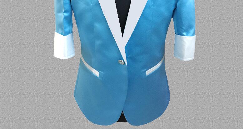 Sky blue blazer men suits designs jacket mens stage costumes singers clothes dance star style dress punk rock masculino homme