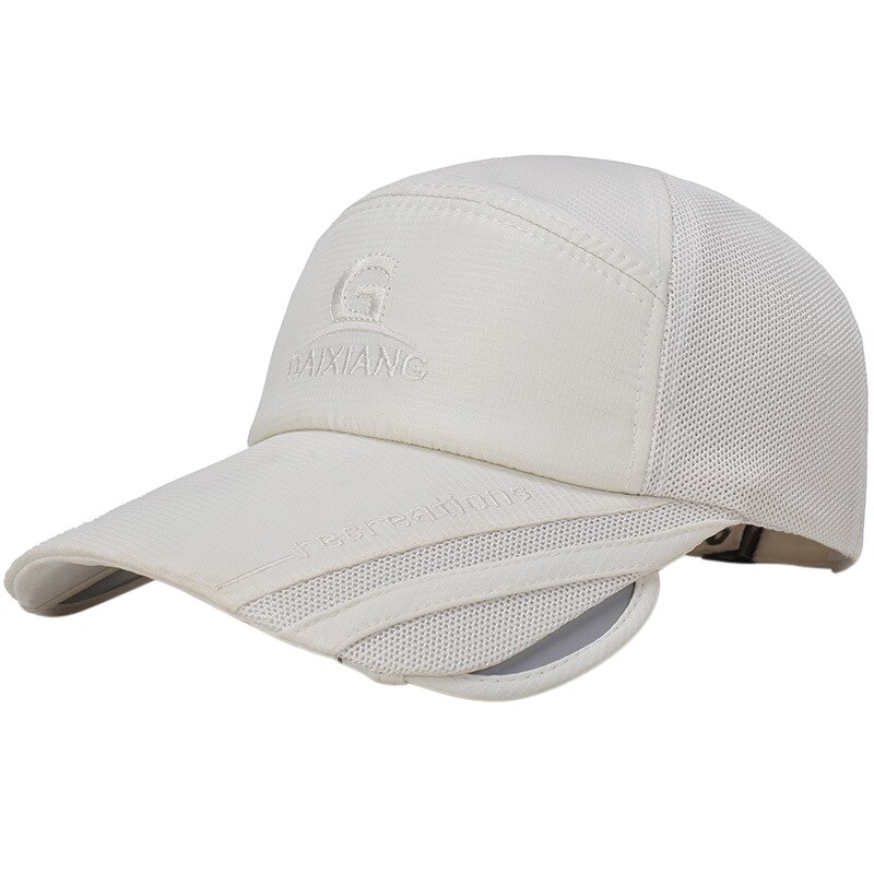 Baseball Cap Sunshade Tennis Golf Cap Wide Retractable Brim Cotton Breathable Mesh Fishing Camping Travel Beach Sport Cap: M