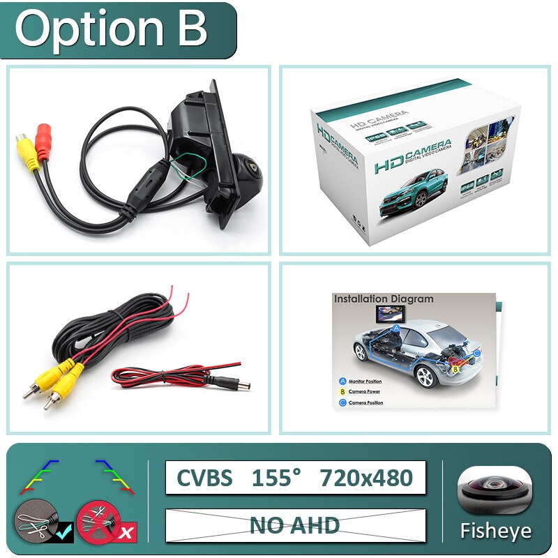 Greenyi 170 grad 1080p specialkøretøj bakkamera til opel astra hj corsa meriva vectra zafira insignia fiat grande: B -720 x 480-155 grader