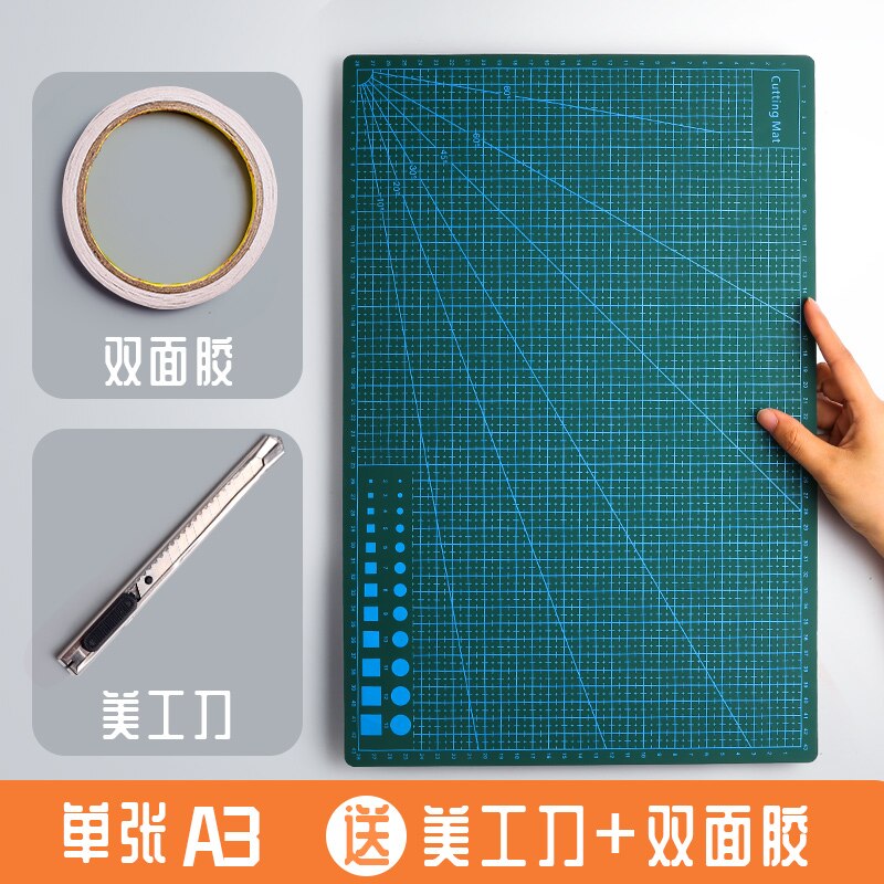 Cutting Mats A3&A4 Grid Double-sided Plate/PVC self-healing durable cutting pad/DIY rubber stamp leather carving pad: A3