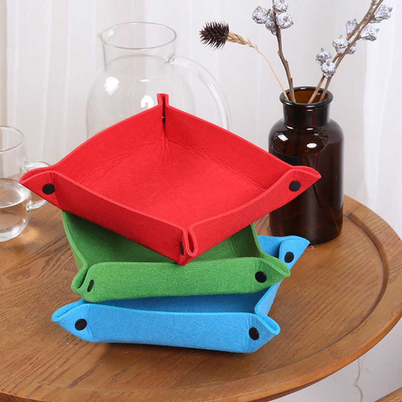 Fabric Felt Desktop Storage Box Home Living Supplies Storage Box Non-Woven Debris Storage Tray Foldable
