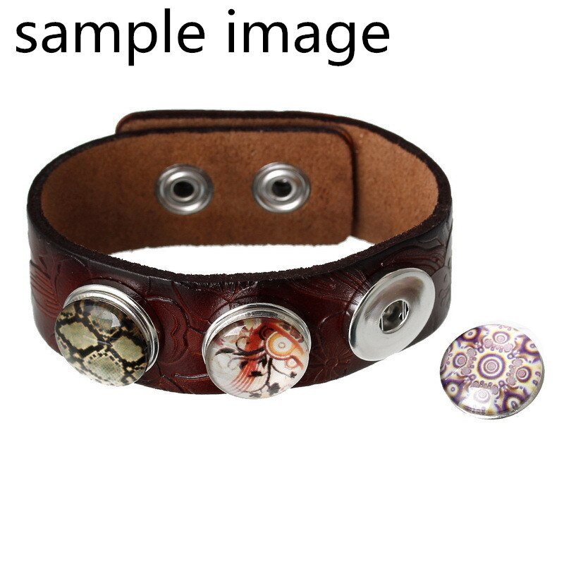 Botones a presión de 18mm con de flores, margaritas y lirios, foto redonda mixta, estilo de cabujón de cristal para joyería con botón a presión, 10 Uds.