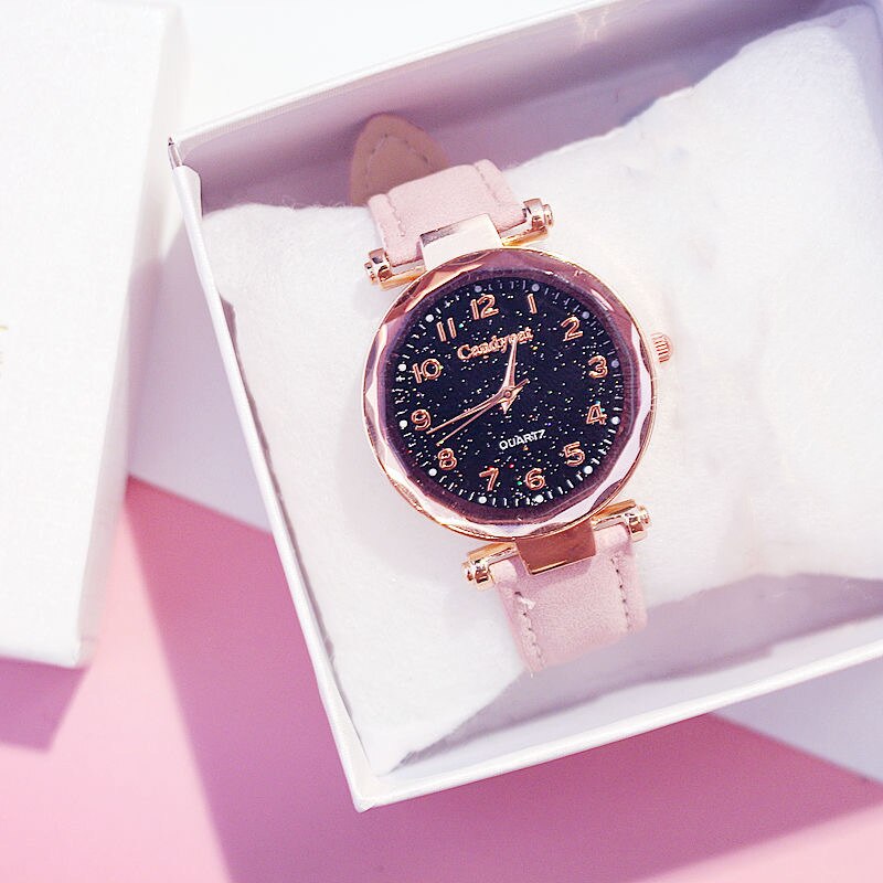 Starry Sky Bracelet Watches Casual Women Watches Bracelets set Leather Analog Quartz Wristwatches Clock relogio feminino