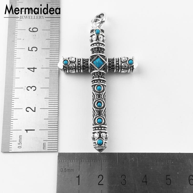 Pendentif croix pierre bleue tout Bijoux Style Bijoux collier accessoires pour femme hommes