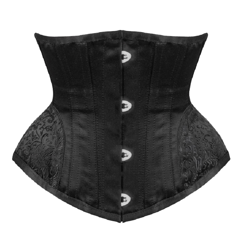 Underbust Steampunk Corset Waist Control Gothic Corsets Cincher Bustiers Embroidery Short Waist Trainer Women Binders Shapers: XXL / black
