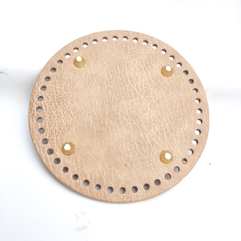 High Qualtiy Round Leather Bottom With Holes Rivet For Knitting Bag Handbag DIY Women Shoulder Crossbody Bags Accessories: 15cm