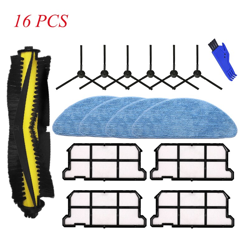 Mop Cloth Main Brush HEPA Filter Side Brush for ilife V7 V7S Pro Plus Robot Vacuum Cleaner Replacement Accessories: ILF020