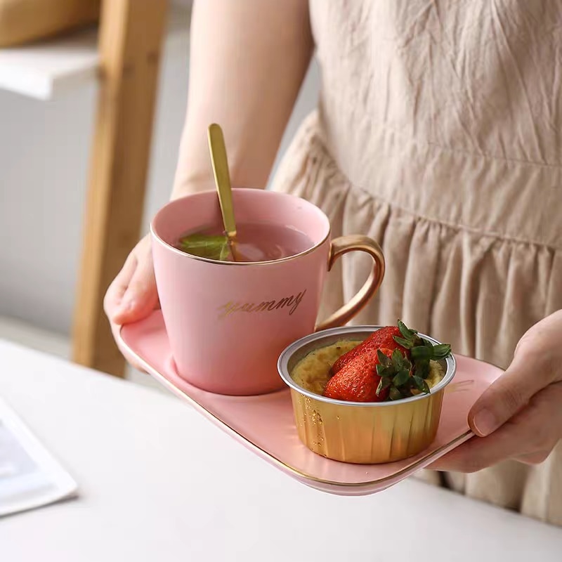 Europäische Luxuriöse Keramik Kaffee Tasse teetasse Büro Tee tasse einstellen Milch Tee Tassen Geburtstag Paare Freunde Mit Löffel Kasten