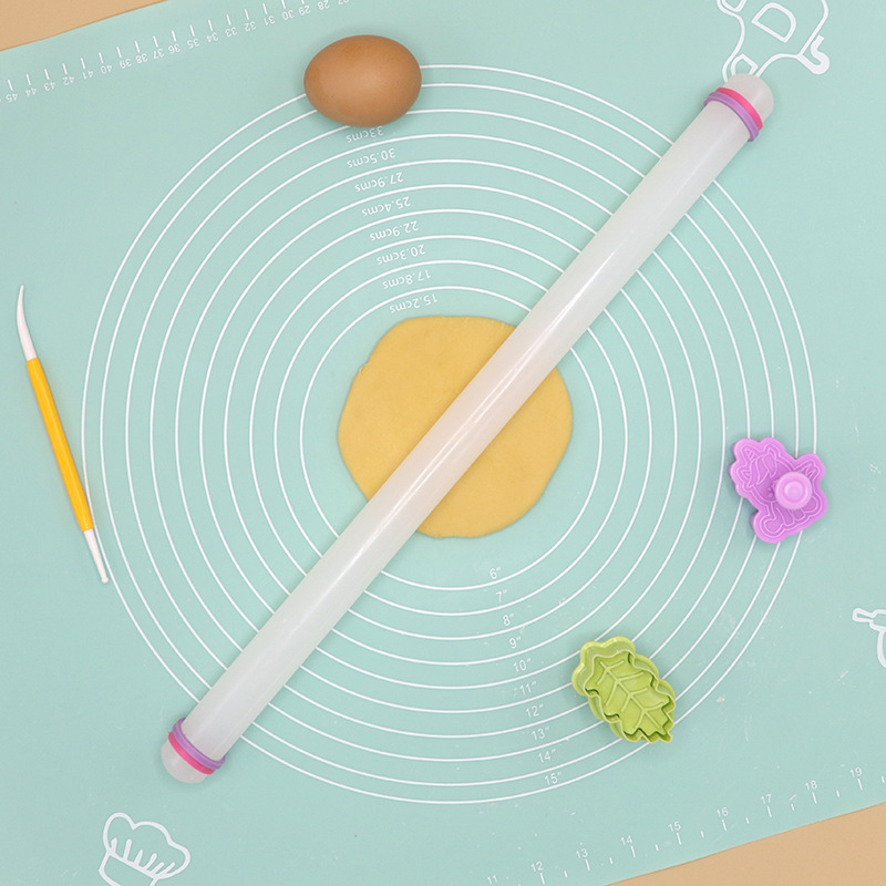 23/33/45/50Cm Plastic Deegroller Keuken Taart Bakken Tool Pp Non Stick Oppervlak Stok omcirkeld Huishoudelijke Suiker Deeg Rolling Mach: Donker Kaki