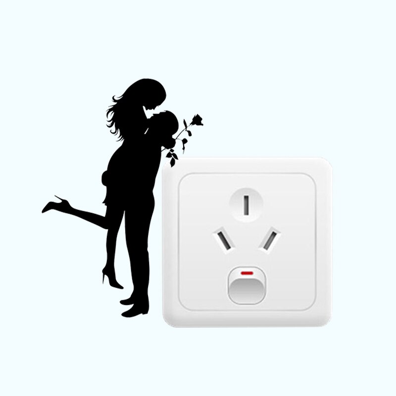 Sweet lovers Switch Sticker Home Decor For Bedroom Couple Hug Wall Sticker Decals Art Mural Wallpaper#672