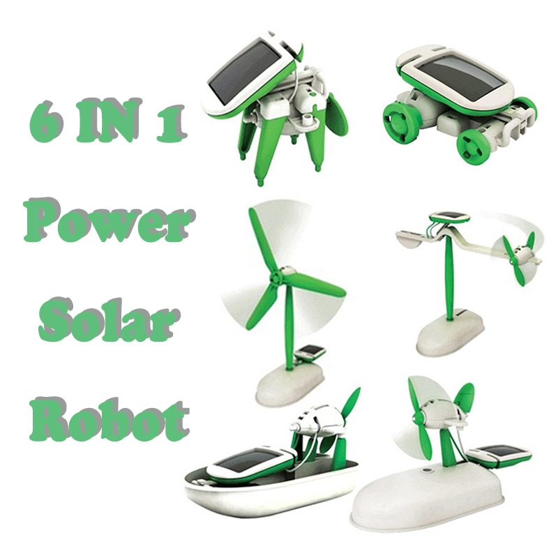 DIY 6 IN 1 Power Solar Robot Educatief Power Robot Kit Speelgoed Boot Solar DIY Energie Fan Novelty & gag Speelgoed Voor Kinderen