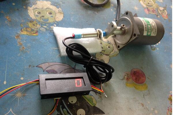 4 Digital Red LED Tachometer RPM Speed Meter+Proximity Switch Sensor NPN 3 Wires