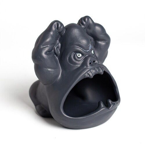 Cute Cartoon Animal Ashtray Orangutan Anti-fly Ash Ceramic Household Living Room Large Capacity Car Ashtray Home Decor: gray