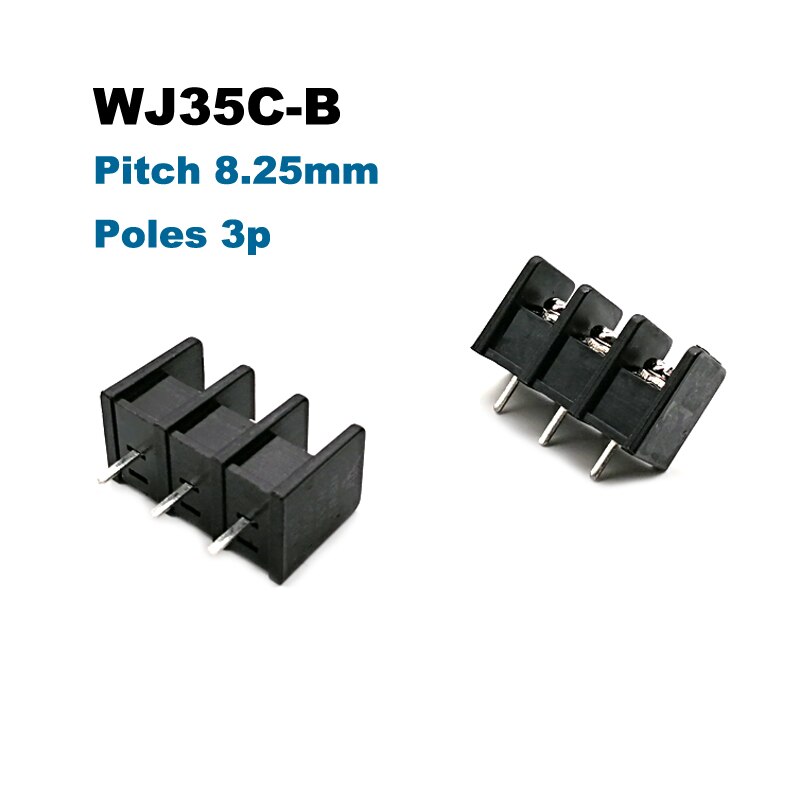 2Pcs Pitch 8.25mm Barrier Screw PCB Terminal Block 35C-B Bornier Straight 2/3/4/5/6Pin Wire Connector Morsettiera Cable 2.5mm2