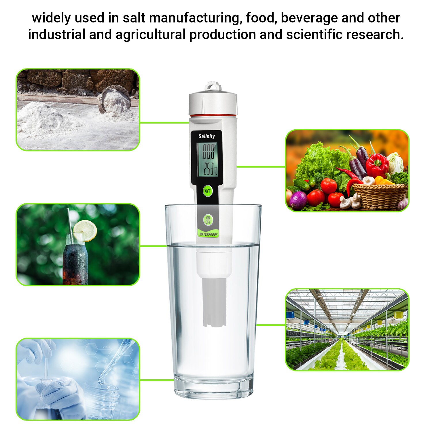 Digital Salinity Tester Salt Meter 2in1Temp Salinometer Salty Testers Marine Salinity Pool Testing Salinometer Temperature Gauge