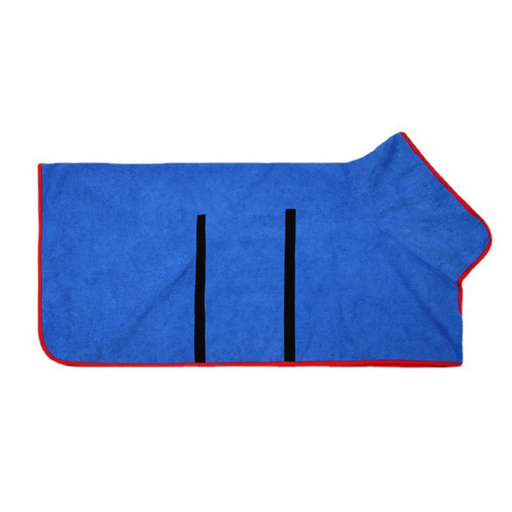 Dog Bathrobe Absorbent Pet Quick Drying Bath Towel Dog Bath Towel Large Small Dogs Clean Absorbent Bathrobe Full Body Wrap Cat: XL / Blue