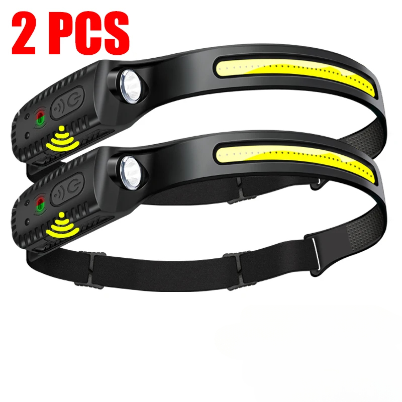 USB oplaadbare LED-sensorkoplamp XPE + COB-koplamp Led-hoofdlamp Camping zoeklicht Hoofdzaklamp voor vislantaarn: changeable