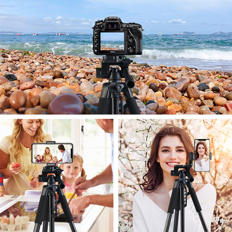 180cm kamerastativ til telefon med bæretaske fotografering mobiltelefonstativ med bluetooth fjernbetjening til video/dslr/canon