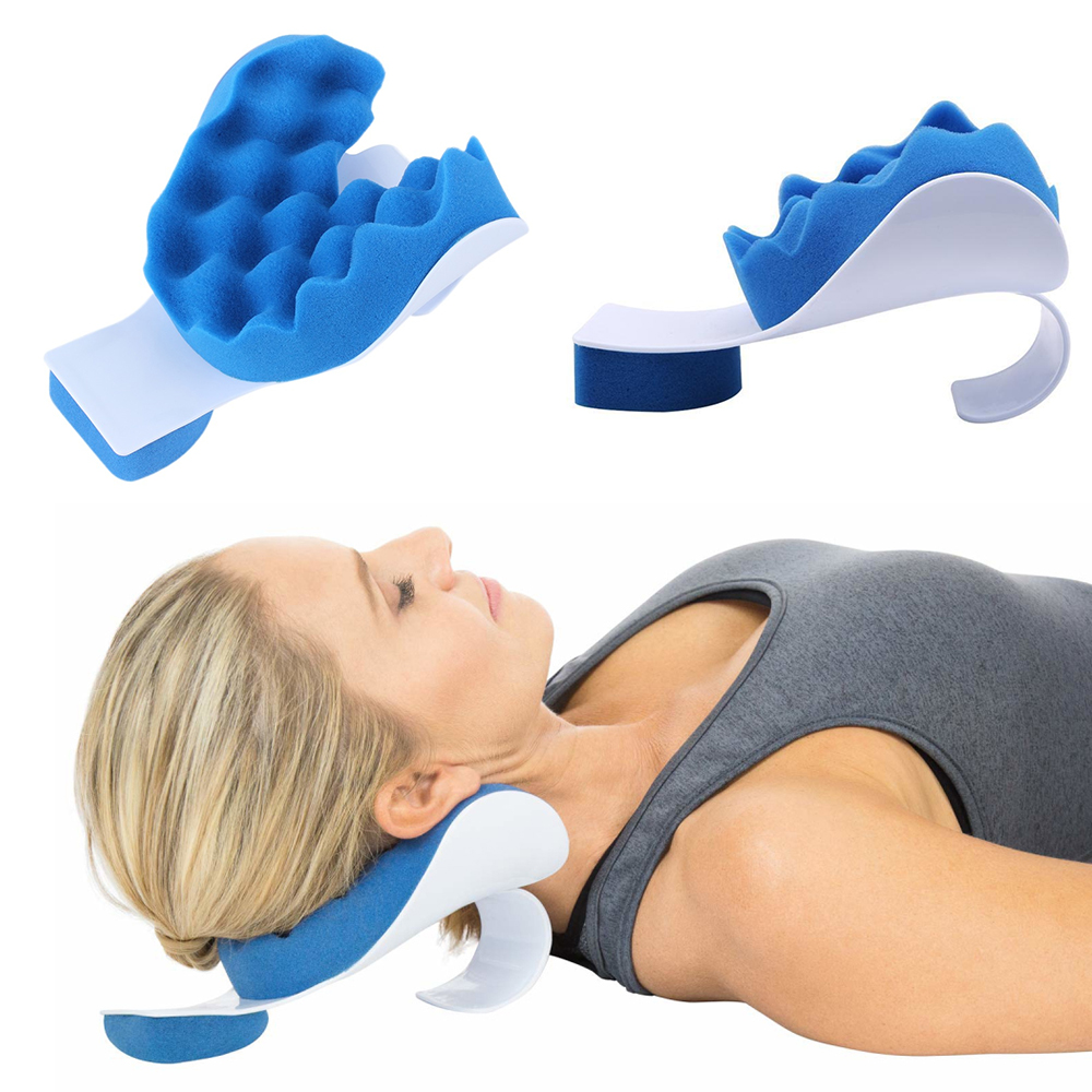 1Pc Comfortabele Foam Gezonde Nek En Schouder Relaxer Hals Pijnbestrijding Massage Blauw Kussen Nek Ondersteuning Ontspanning Kussen Tool