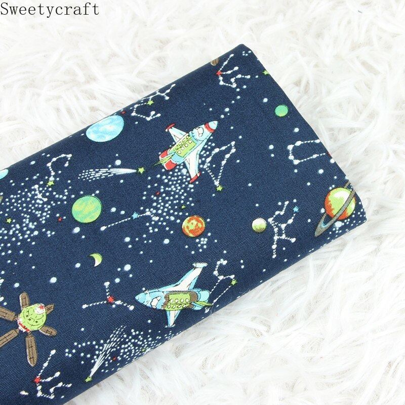 Tela de algodón de 110x45cm de grosor, tejido con estampado de cielo estrellado, bolsa de costura hecha a mano, Material de mosaico, accesorios para el hogar, textil