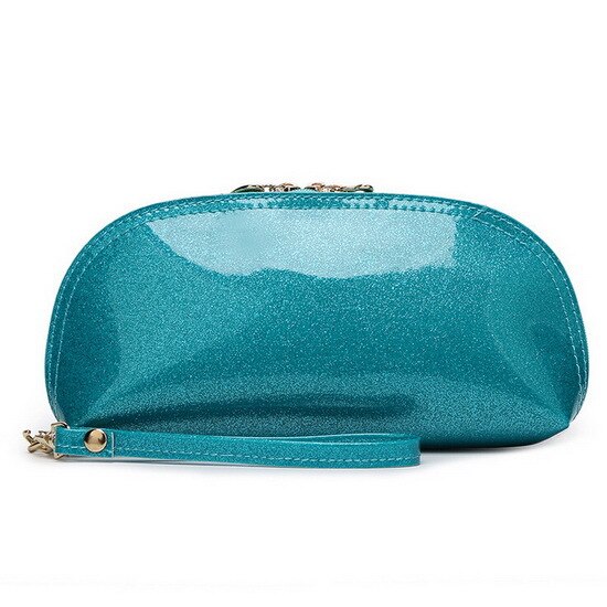 Summer candy PU patent leather day clutches star style Evening Bag Luxury purse 15 colors WLHB1146: shining light blue