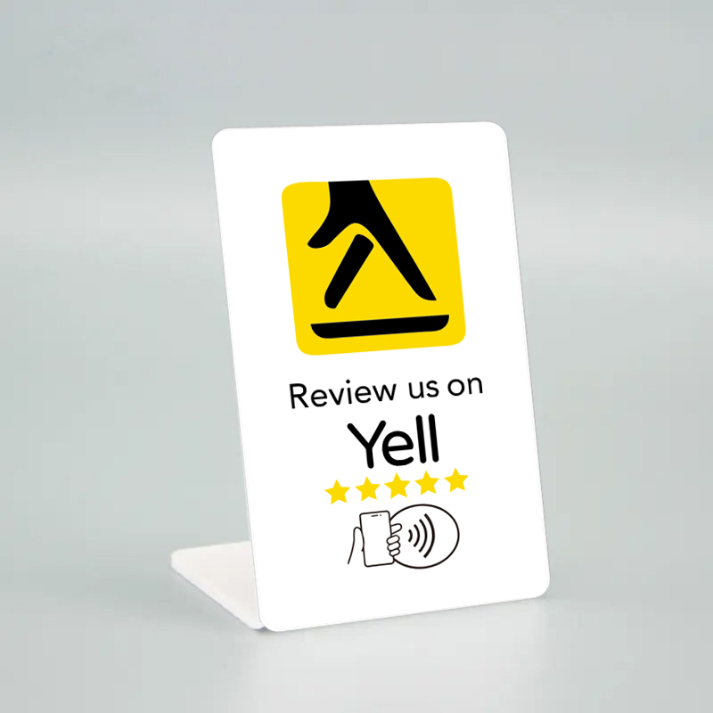 Review ons op Yelp digitale NFC-standaardweergave - Smart Tap-kaart voor reputatiebeheer: LIGHT BLUE