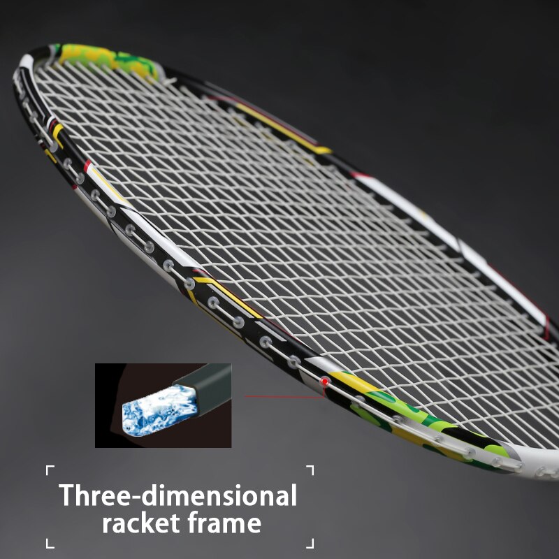 Camouflage Print Super Licht Carbon Fiber Badminton Rackets 4U 82G Geregen Professionele Racket Met Strings Zakken