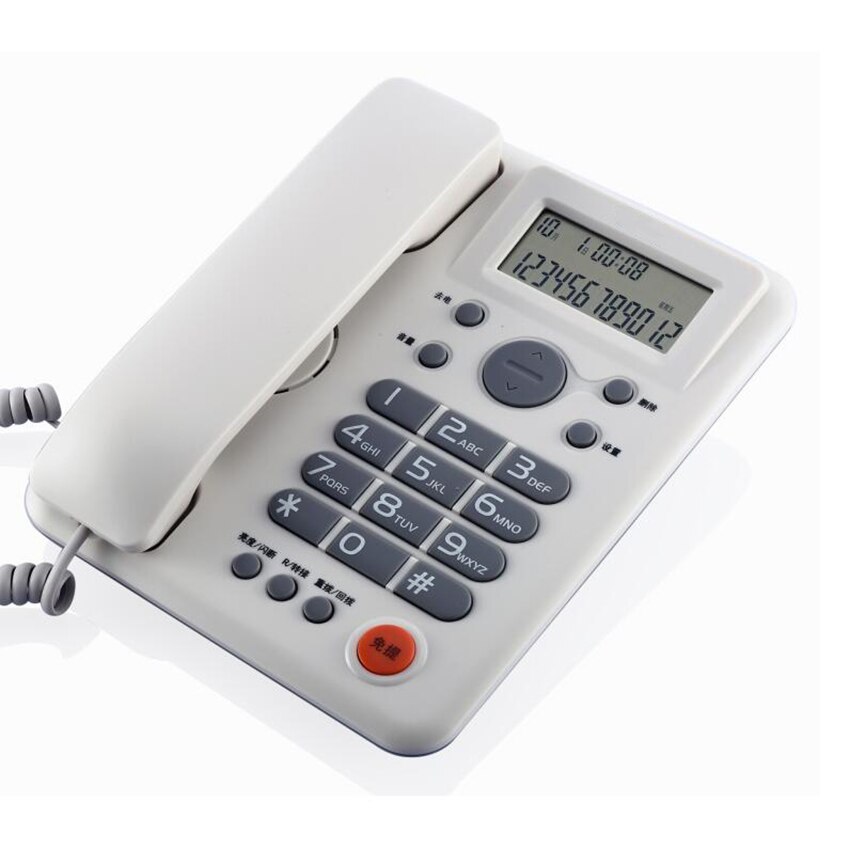 Basic Corded Phone with Handsfree Function, Battery Free Landline Telephone, Adjustable Brightness for Home Office