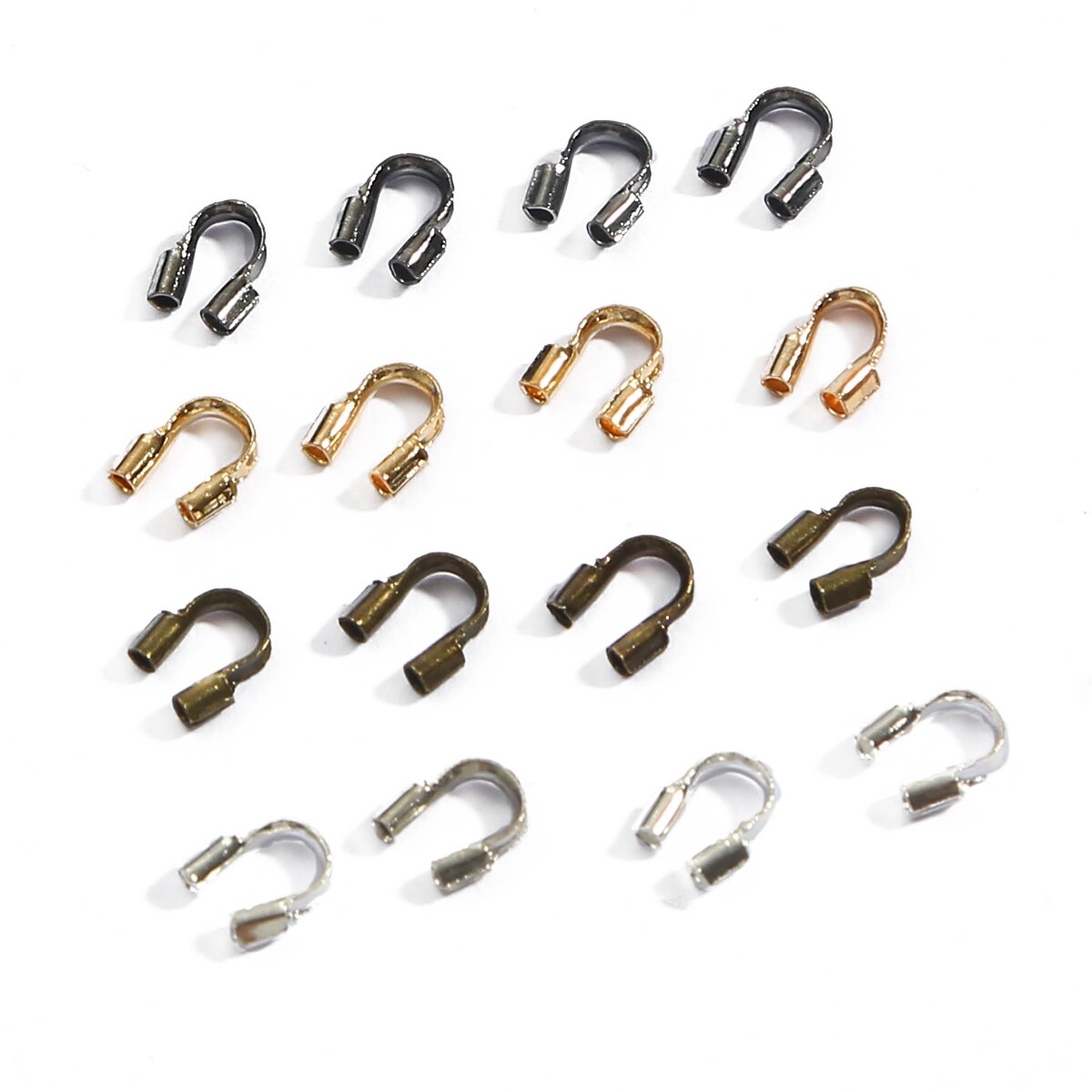100Pcs 4X4Mm Draad Protectors Wire Guard Guardian Protectors Loops U-vorm E Einde Sluitingen Connector Voor sieraden Bevindingen Maken Diy