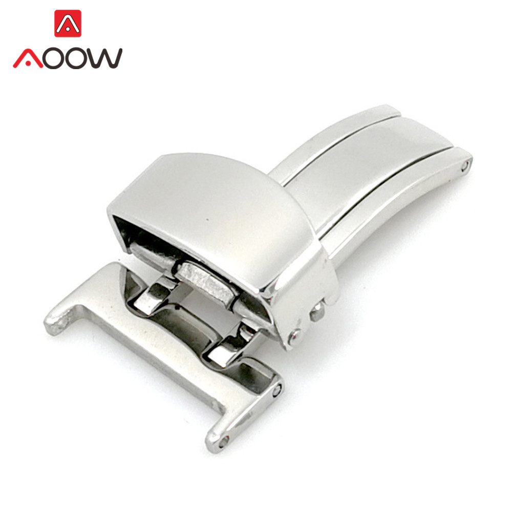 14mm 16mm 18mm 20mm 22mm roestvrijstalen vlindersluiting horlogeband metalen vouwsluiting accessoires zilver