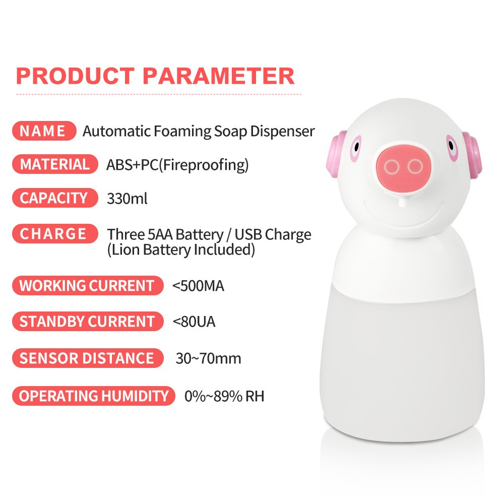 YCOO automatyczny dozownik robić mydła piankowego 330ml akumulator elektryczny czujnik podczerwieni dozownik robić mycia rąk dla sprytny Dom gabinet Dzieci