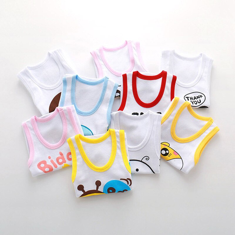 Nuovo arrivato spedizione gratuita Sexy gilet di cotone bambini studenti carattere vestiti biancheria intima bambini ragazzo ragazza 3 pz/lotto