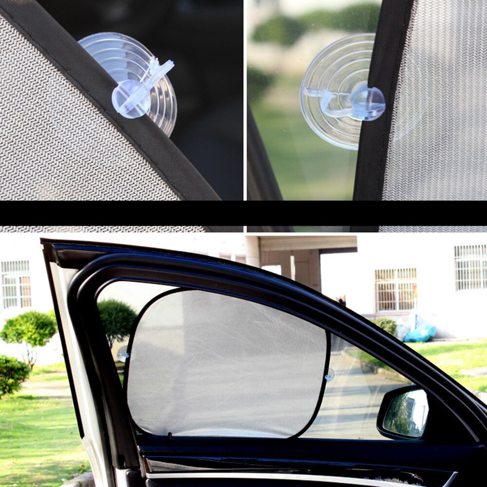 Windshield Window Mesh Cover Side Sunshade Visor Block Net Silver W/ 10*Suctions