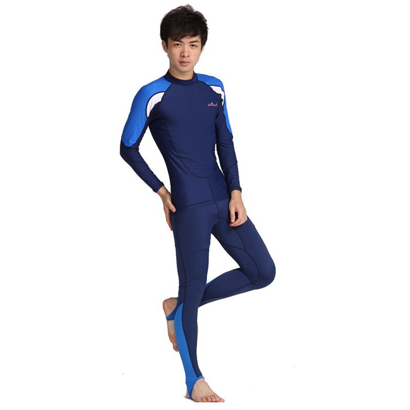 Dive & Sail Mannen Vrouwen Lycra Lange Mouwen Floatsuit Badmode Duiken 2 Stuks Pak Huid Uv Zon Bescherming Pak LS-715