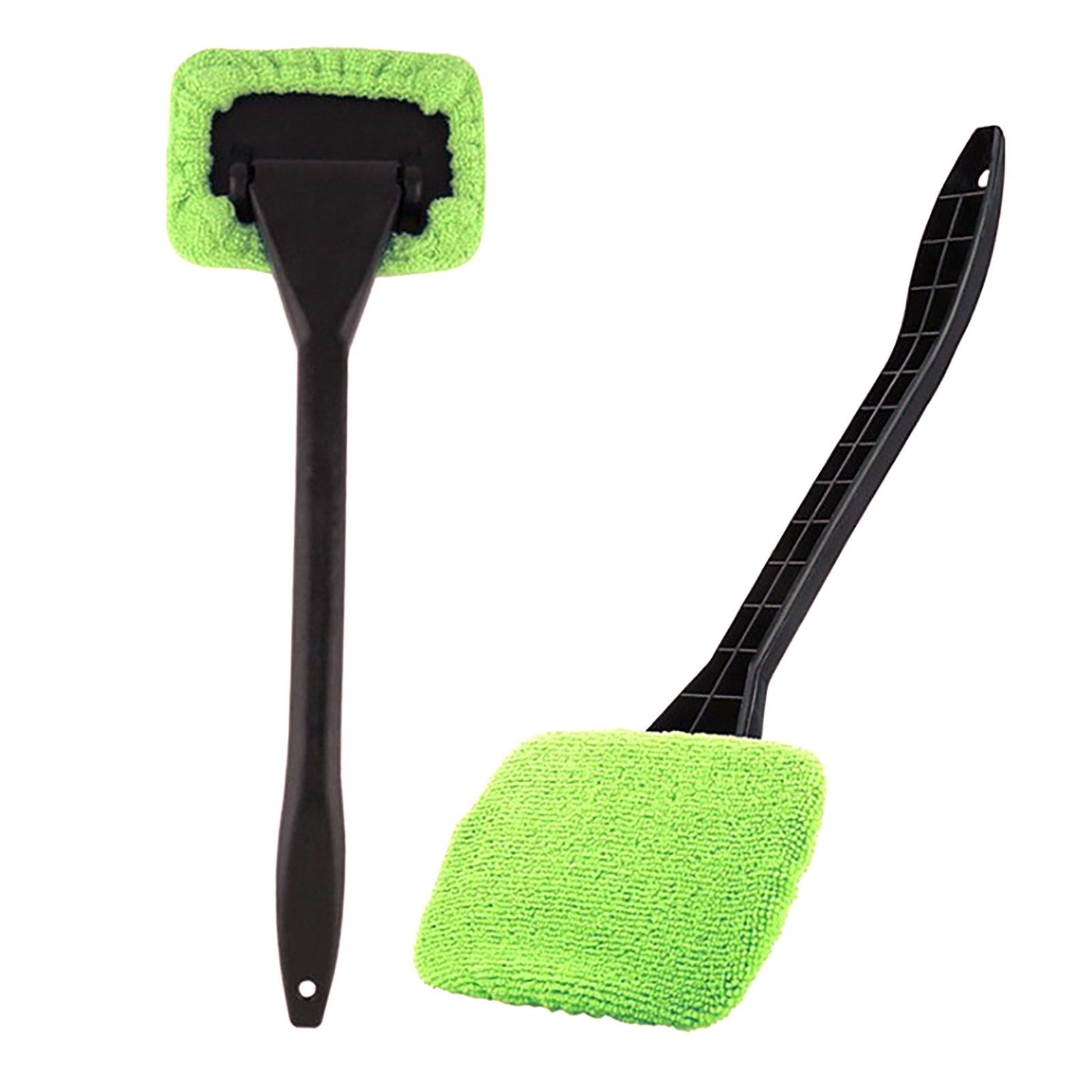 Cepillo limpiador de ventanas de parabrisas de coche, herramienta de lavado de vidrio telescópico, raspador, cepillo de desnebulización antiniebla: Verde