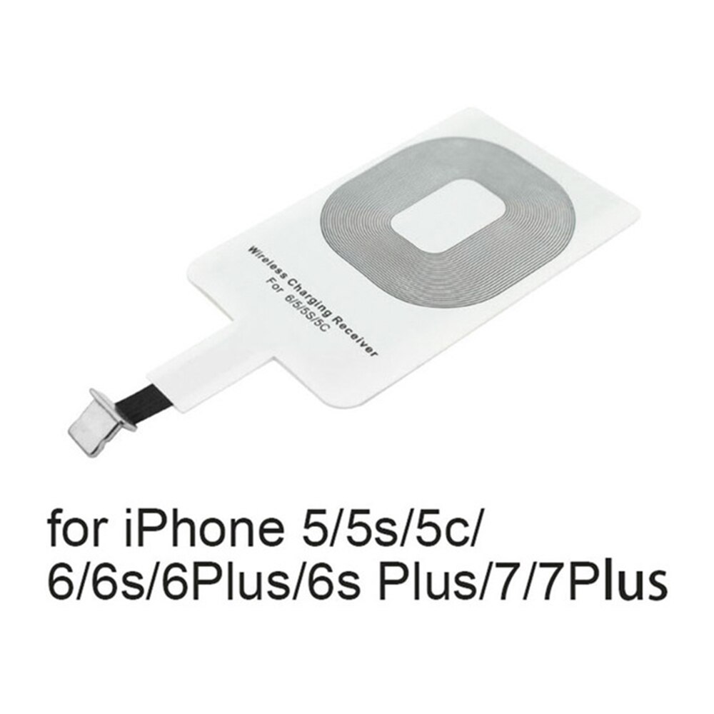 Voor Iphone 5 5S Se 6 6S 6Plus 7 Plus Android Type-C Adapter Qi Draadloze opladen Inductie Patch Charge Coil Ontvanger Oplader: D