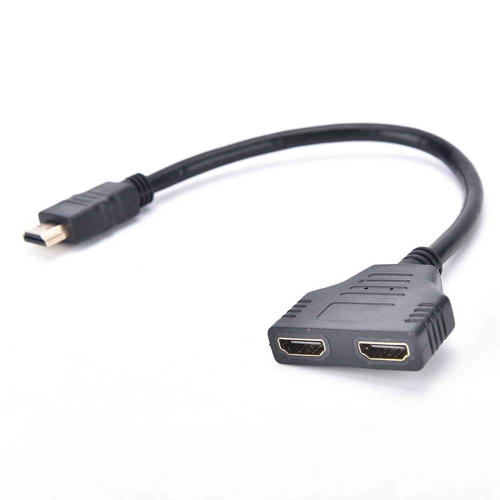 Hdmi 1 Male To Dual Hdmi 2 Female Y Splitter Cable Adapter Hd Led Lcd Tv 30cm Hdmi Male To 9283