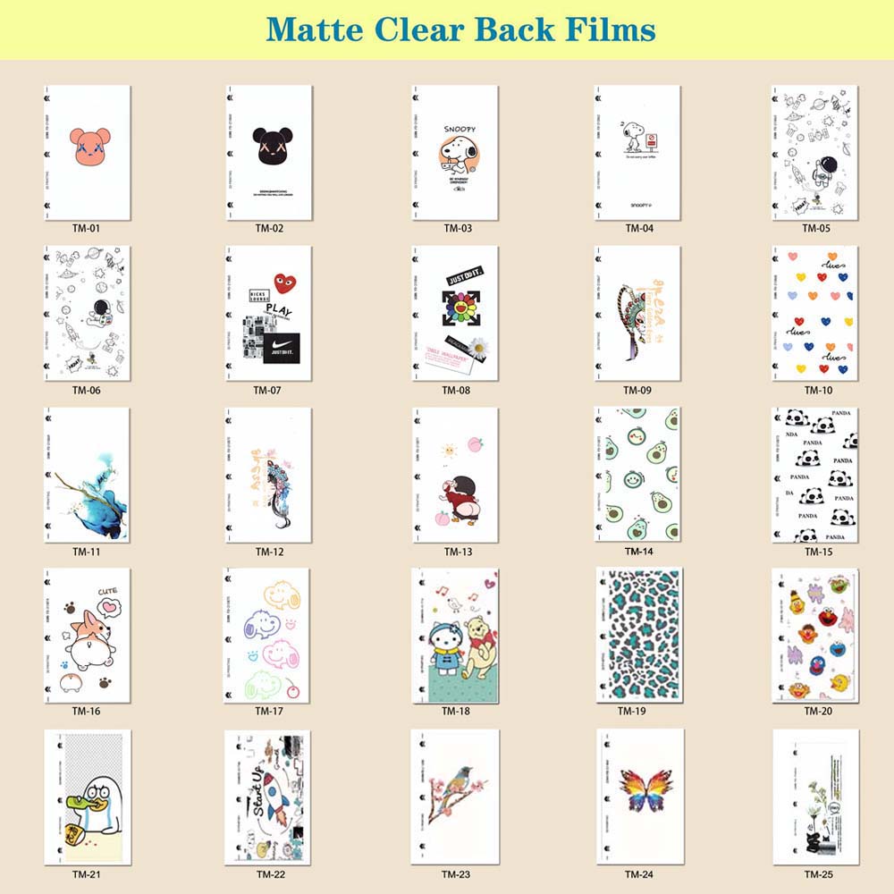 50Pcs Mixed Back Sticker for Hydrogel Film Cutting Machine Plotter Sheet Cut HD Clear Privacy Hydraulic Membrane: Mixed Clear Back