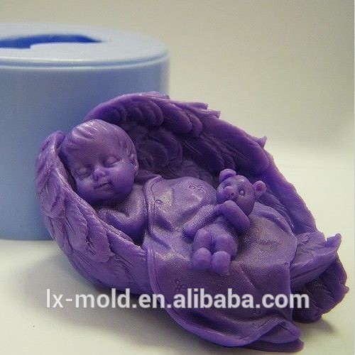 bambino in ala con orso 3d stampi in silicone sapone fatto a mano stampo d'argilla stampo