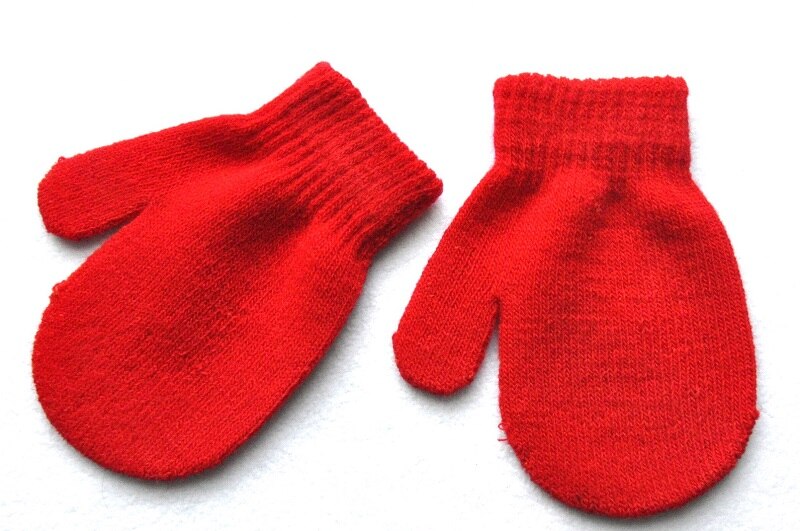 1-4 Jaar Winter Gebreide Handschoenen Voor Baby Jongens En Meisjes Warme Touw Volledige Vinger Wanten Handschoenen Voor Kinderen peuter Kids TS168: red