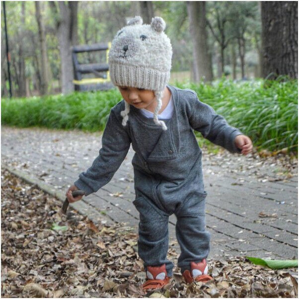 One Piece Baby Autumn Zipper Rompers Grey Cotton Long Sleeve Kids Baby Boys Romper Jumpsuit Clothes Outfits 0-2Y
