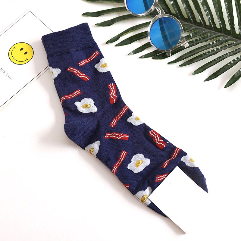 Frieten Banaan Bier Stijl Sokken Gelukkig Grappig Katoenen Sokken Cartoon Sokken Mannen Vrouwen Voedsel Fruit Streetwear Unisex Casual Sokken