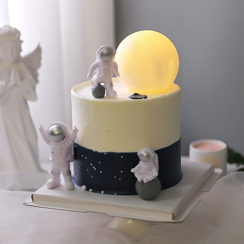 Universo stelle razzo astronauta luna buon compleanno lettera decorazione Cake Topper Dessert per la festa dei bambini regali adorabili per bambini