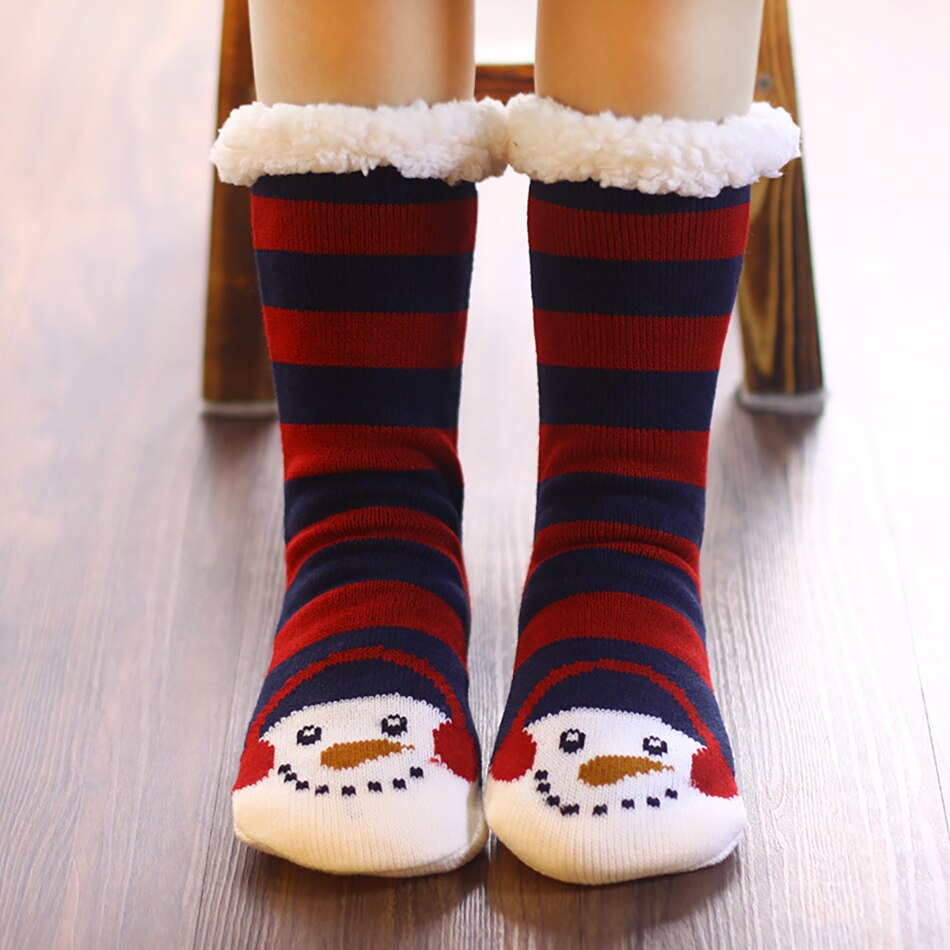 Kids Meisje Kerst Kousen Xmas Party Winter Warme Lange Sokken Kerstman Boom Sneeuwpop Kous Volwassen Accessoires: A