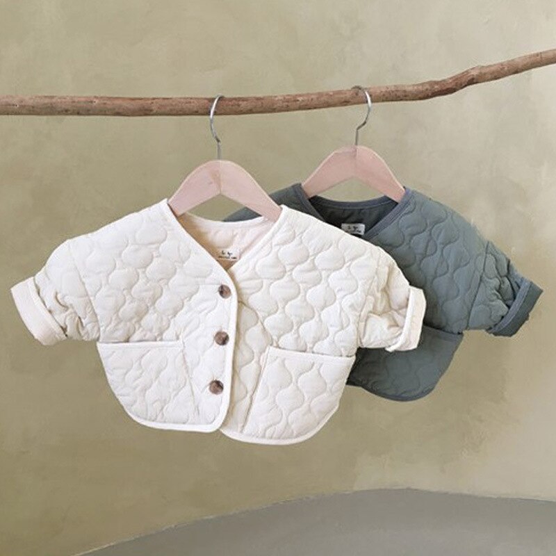 Enfants manteau hiver enfants garçons filles automne manteau rembourré veste pain grille vêtements d'extérieur en coton manteau bébé blanc veste 6M-3T