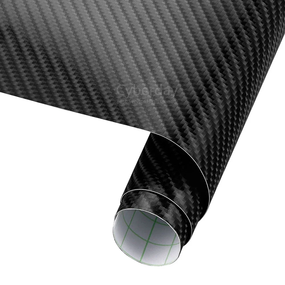 Película de envoltura de vinilo de fibra de carbono para coche, 3M, bricolaje, estilo automático, pegatinas gruesas 4D para coche, impermeables con burbujas sin aire, 100mm x 1520mm