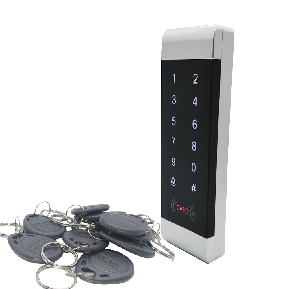 Touch Keypad Proximity 125khz RFID Card Door Lock Access Control System for Narrow Door Frame: Grey Keyfobs