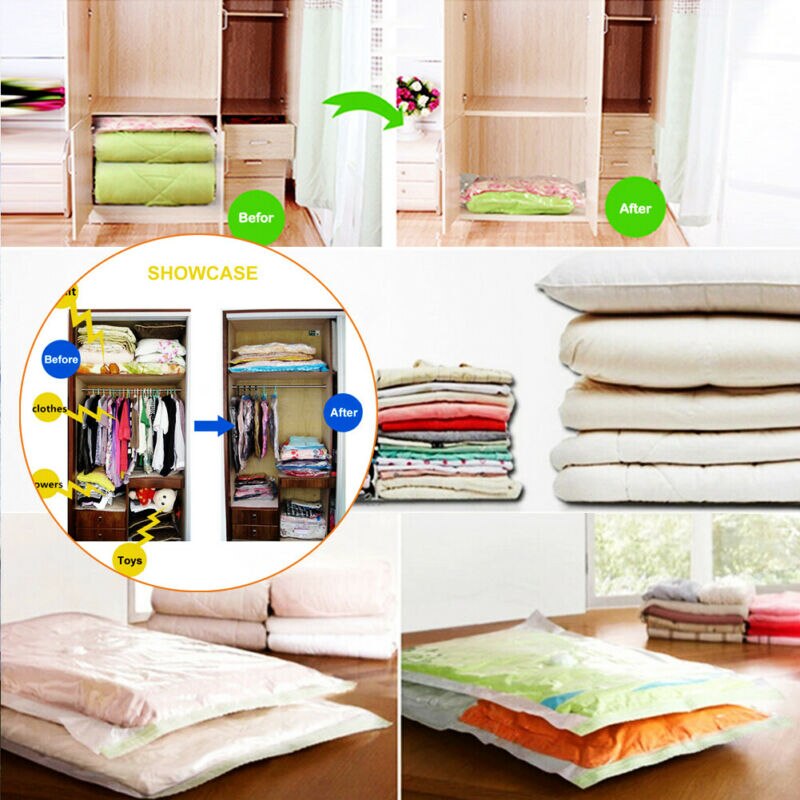 1PC Space Saver Saving Storage Seal Vacuum Bags Compressed Organizer Bag Holder Organizer