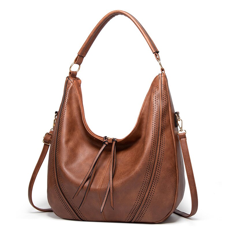 Bag Women's Leather Handbag Vintage Shoulder Dumplings Purses And Handbags Large Capacity Crossbody Bags For Women: Brown