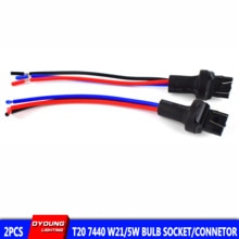 T20 Adapter 7443 W21/5W Socket Plug Kabel Connector Voor Auto Led Switchback Back-Up Reverse Brake richtingaanwijzer 2 Stks/partij
